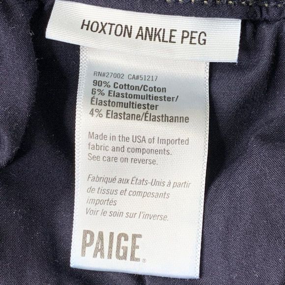 Womens Paige Jeans Sz 31 Raw Hem Stretch Skinny Hoxton Ankle Peg USA 5090 - Picture 8 of 9